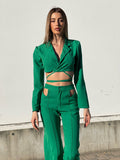 Completo top e pantalone verde