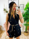 Tutina a Blazer con borsetta Nero