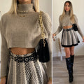 Maglione crop beige