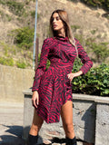 Abito rosso nero con fusciacca