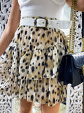 Gonna a balze leopardata chiara