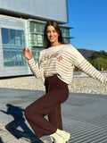 Pantalone di lana ampio marrone