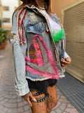 Giaccone di jeans pop