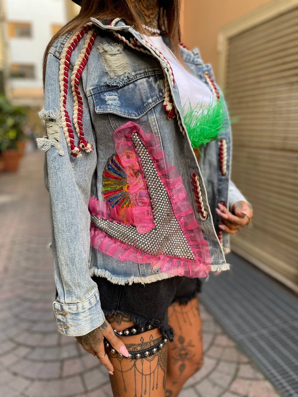 Giaccone di jeans pop