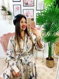 Abito a Kimono stampa cavallo beige