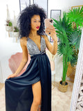 Dress Afrodite con paillettes nero e argento