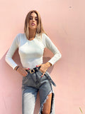 Body manica lunga con incroci sulla schiena