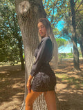 Dress paillettes con frange nero