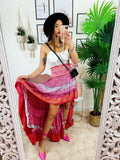 Gonna asimmetrica Fuxia corallo