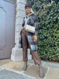 Pantalone in ecopelle marrone