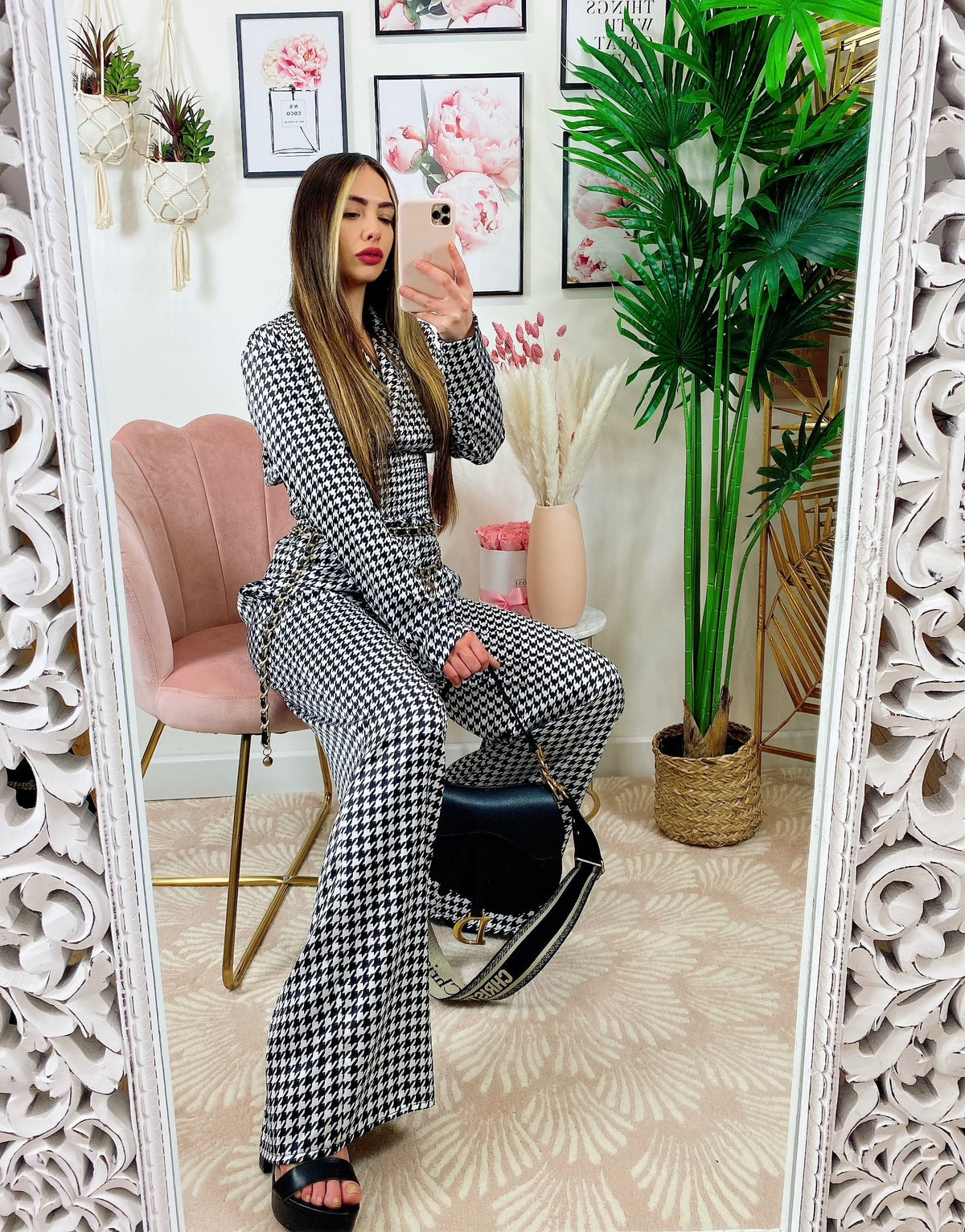 Completo pantalone e bluse  pied de poule