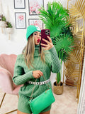 Maxi maglia a collo alto menta