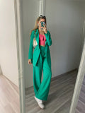 Completo oversize giacca e pantalone verde