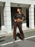 Pantalone cargo choco