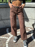 Pantalone cargo choco