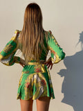 Abito etnico giallo e verde