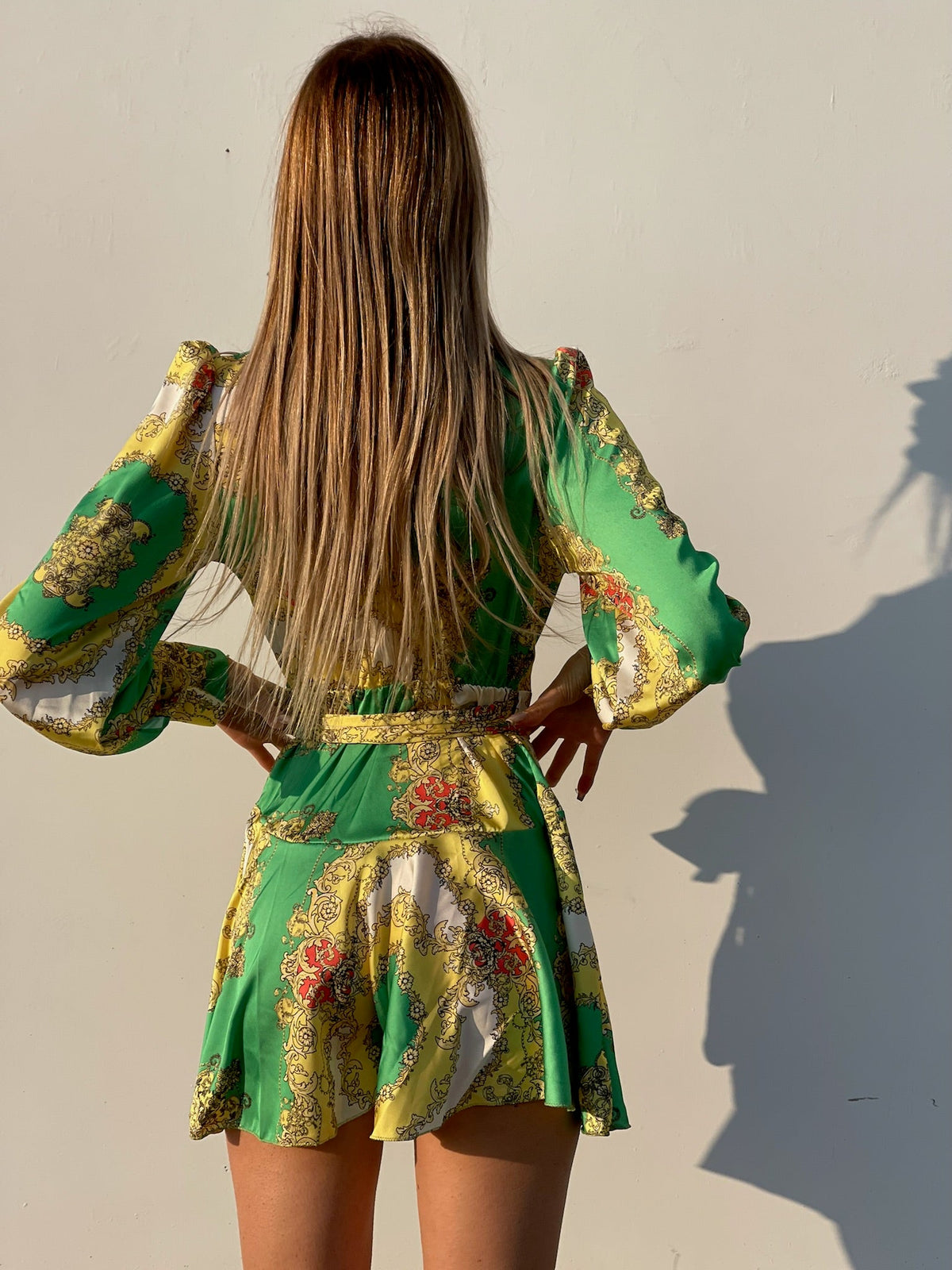 Abito etnico giallo e verde