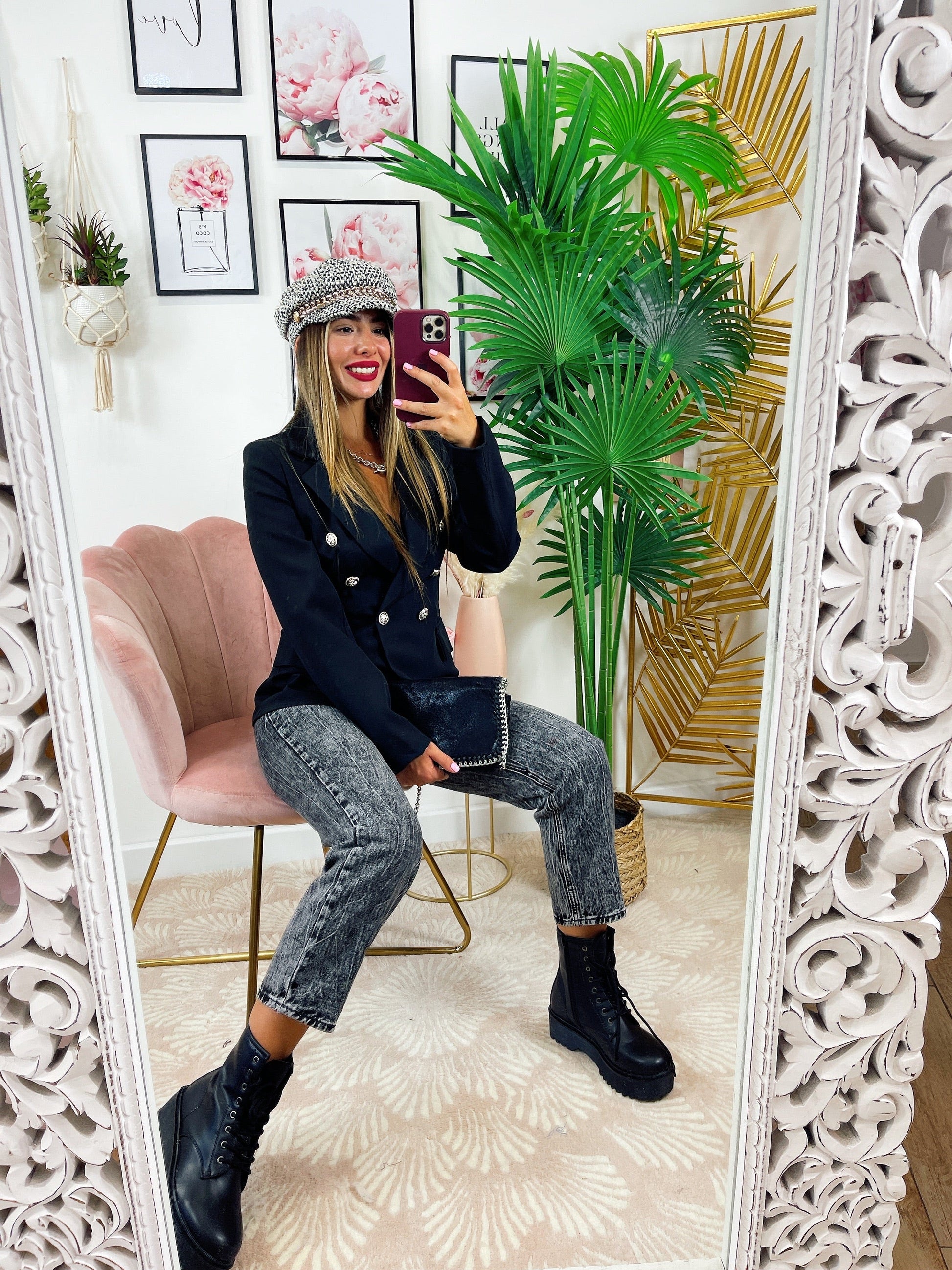 Blazer con bottoni Nero