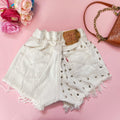 Short Vintage Levi’s bianco con borchie