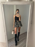 Top in raso con catena argento