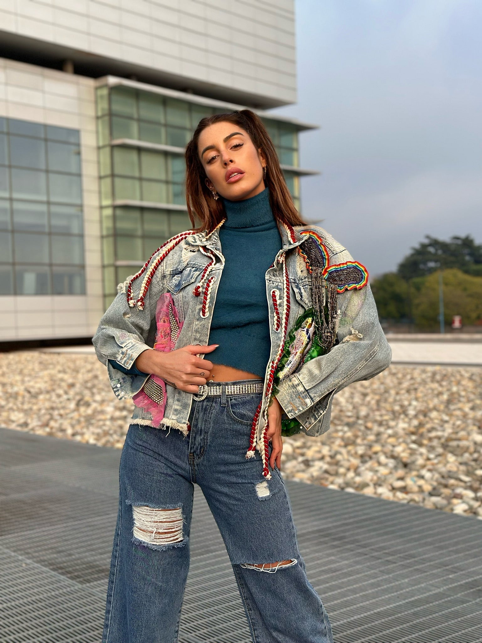 Giaccone di jeans pop
