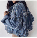 Giaccone di jeans con borchie