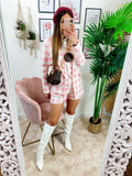 Completo 3 pezzi a quadri Rosa