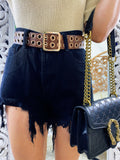 Short nero con strappini