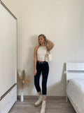 Top bianco con frange