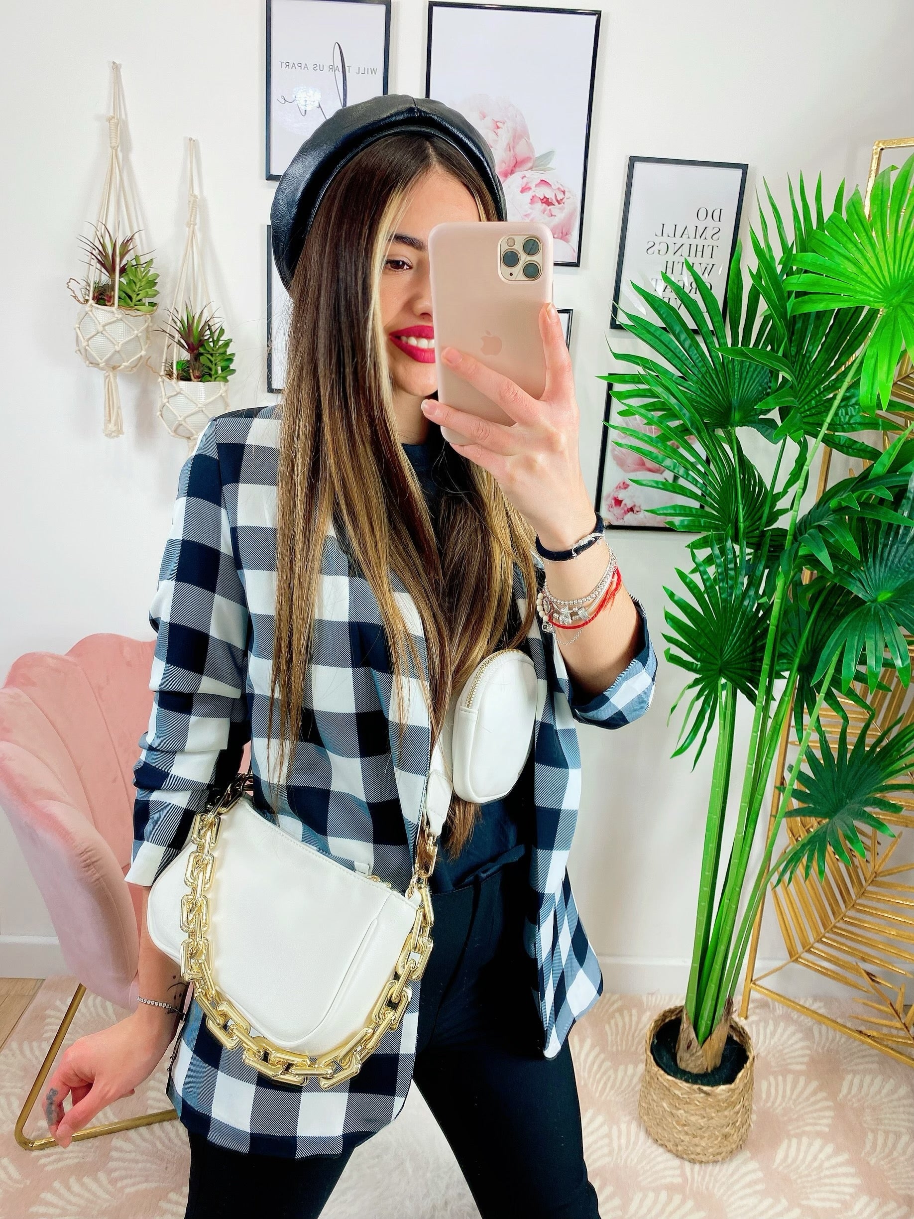 Giacca a quadri Black/white