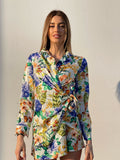 Abito a portafoglio con fiori