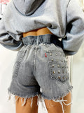 Short Levi’s Vintage con Borchie bagno grigio