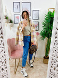Giacca a quadri Beige/Lilla