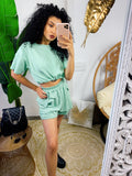 Completo sportivo maglia e short menta