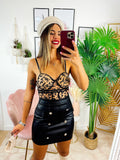 Body con trasparenze nude a fiori