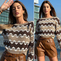 Maglione con rombi nude