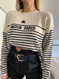 Maglione Amour nero e panna