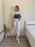 Camicia in jeans con strass