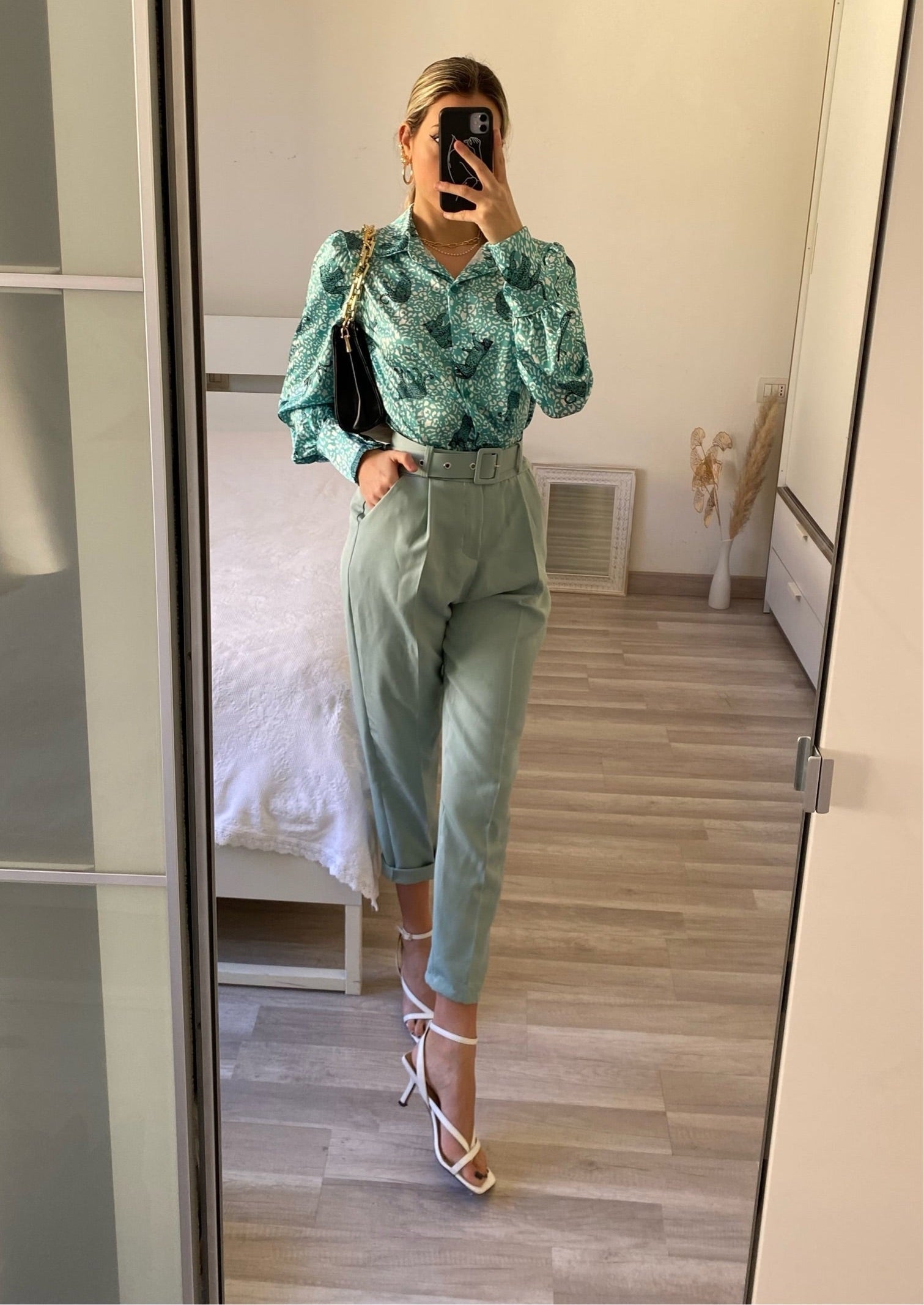 Camicia con stampa animalier