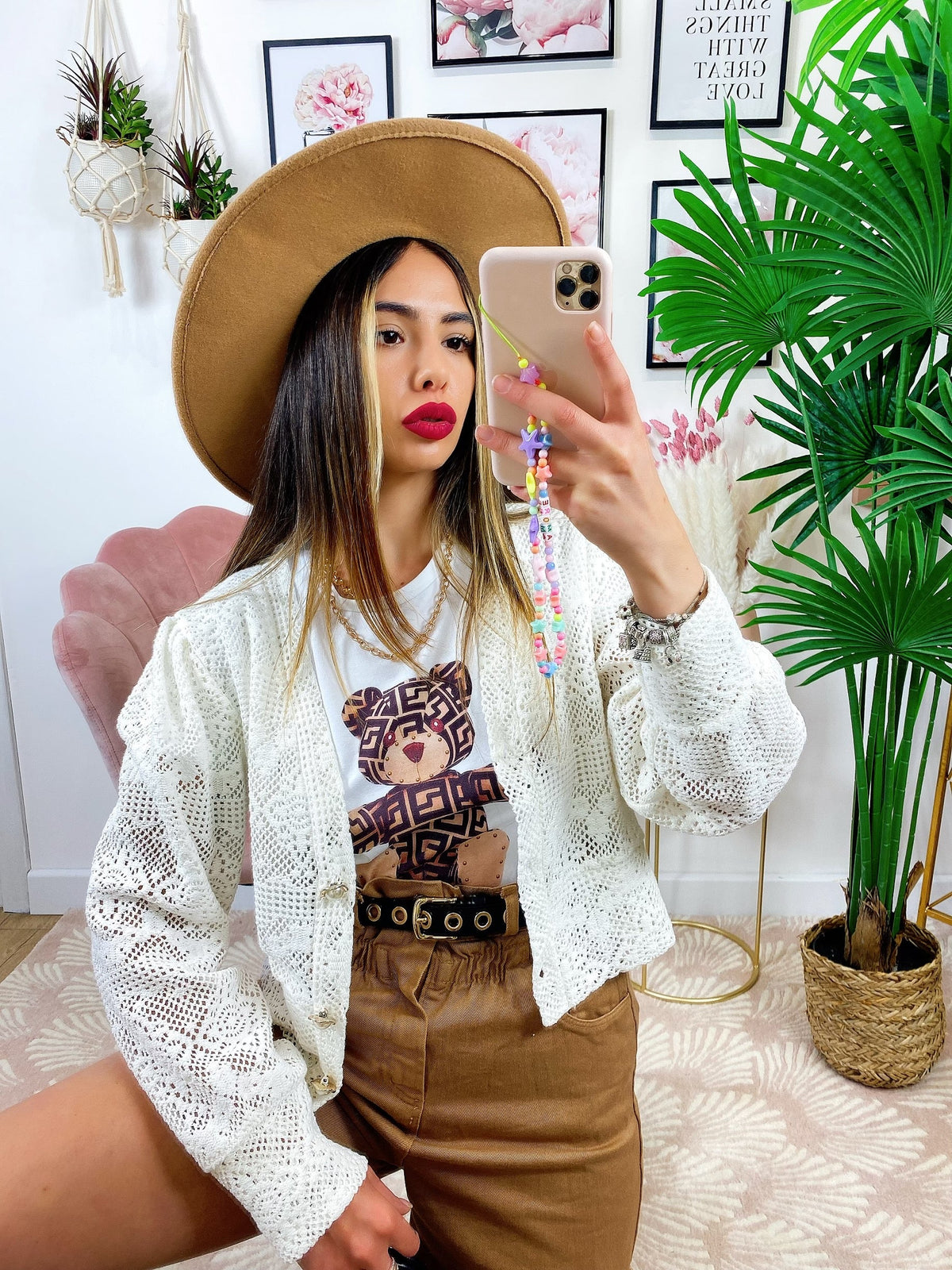 Cardigan corto traforato