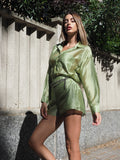 Completo camicia e short pistacchio