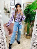 Camicia Lilla con Stelle e borsetta inclusa