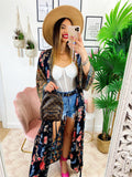 Kimono in seta etnico base nera
