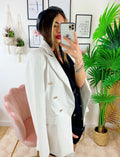 Blazer in ecopelle bianco