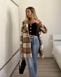 Giacca check choco nude