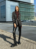 Cardigan in lurex zebrato nero