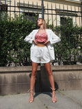 Completo giacca e short bianco