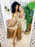 Dress Afrodite con paillettes nude