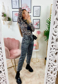 Jeans Bottone asimmetrico Grigio