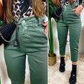 Jeans a vita alta Ballon verde militare